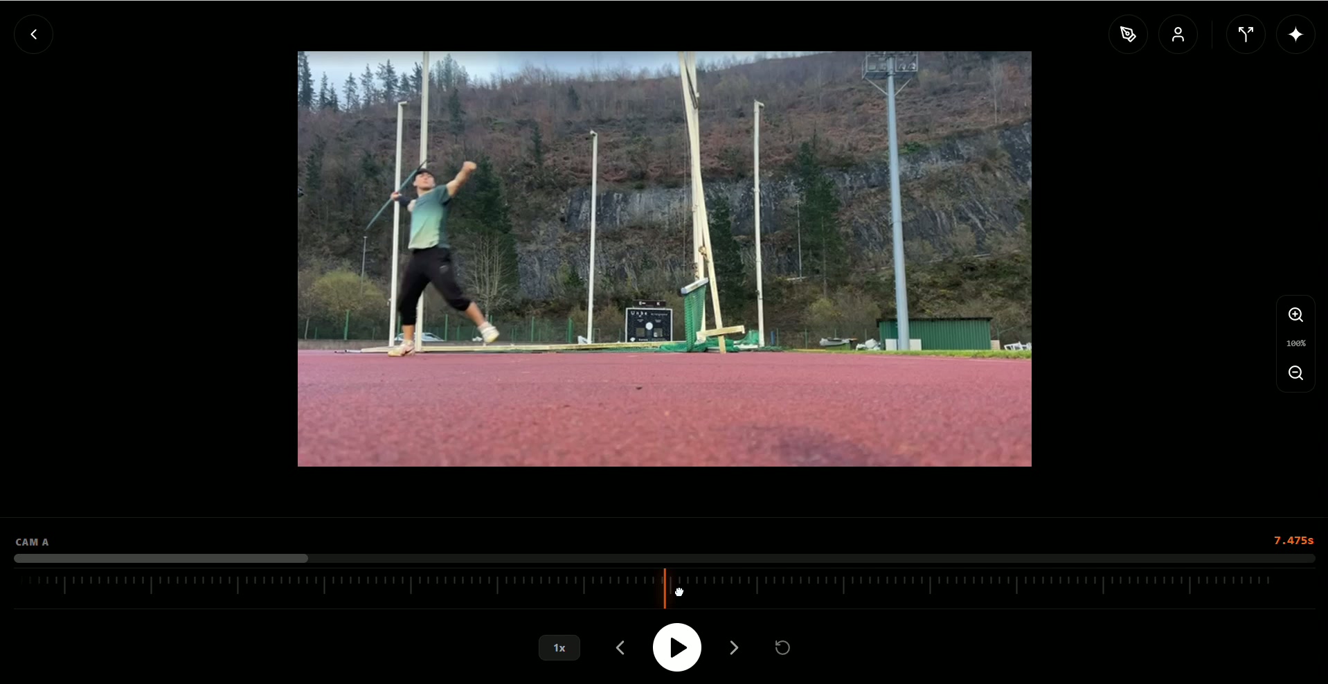 Interfaz de análisis de vídeo deportivo con IA en CoachAI